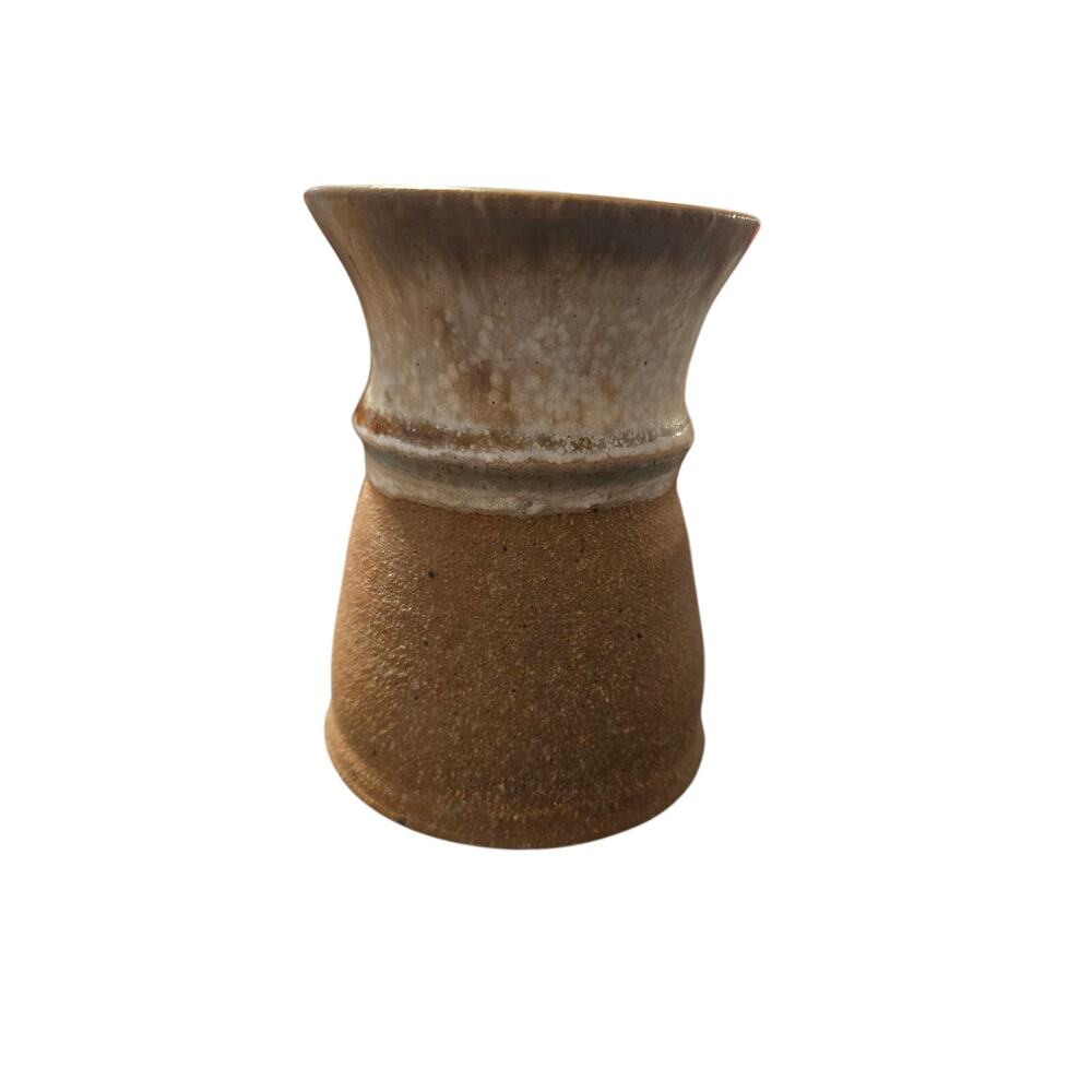 Artisan Studio Pottery Glazed Stoneware Vase Handmade Earthy